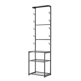 Gun Rack, Floor Standing, Indoor Rifle Shotgun Rack Stand with Storage Shelf, for Wall Mount Gun Display Stand, Holds up to 5 Rifles, Heavy Duty