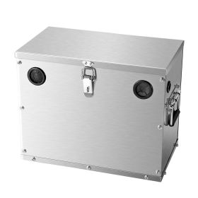 Battery Box, Group 24/31 Trolling Motor Battery Box, Marine Batteries Case with Lock, Handles and Rubber-Grommet Cable Holes, Stainless Steel She