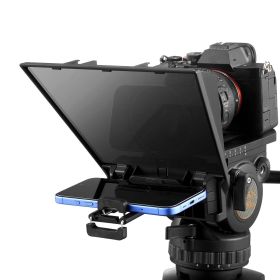 Teleprompter, 8" Aluminum Alloy, Desktop Prompter with Adjustable Spectroscope, Remote Control, for YouTube, Twitch, Zoom