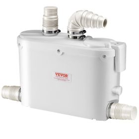 Macerator Pump, 500W, 29 GPM Flow, 26 ft/8 m Head, Macerator Sewerage Toilet Pump with 4 Water Inlets