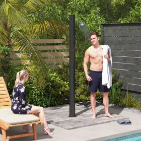 7.1FT Slolar Heated Outdoor Shower, 9.2 Gal Outdoor Solar Shower for Backyard Poolside Beach Spa
