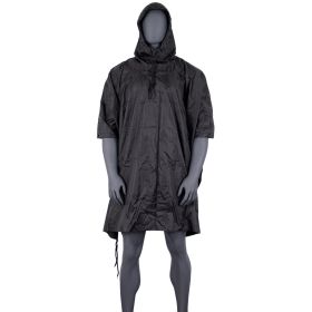 RIPSTOP PONCHO (Option: Black With Reflective Strip)
