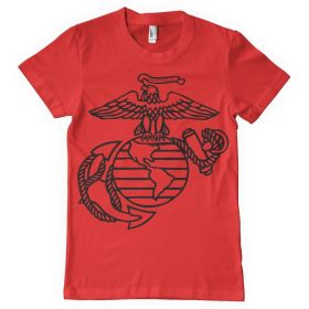 MARINE EMBLEM MEN'S T-SHIRT RED (Option: S)