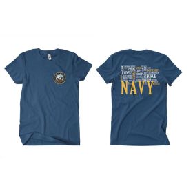 NAVY WORDS MEN'S T-SHIRT NAVY 2-SIDED (Option: XXL)