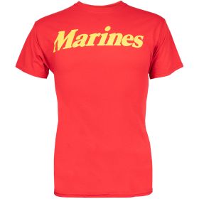 MARINES T-SHIRT RED YELLOW IMPRINT (Option: XXL)