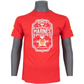 MARINES LABEL T-SHIRT RED (Option: L)