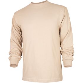 MENS LONG SLEEVE T-SHIRT SAND (Option: L)