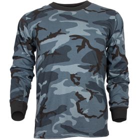 MENS LONG SLEEVE T-SHIRT MIDNIGHT NAVY CAMO (Option: L)
