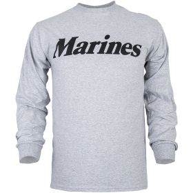 MARINES L/S T-SHIRT GREY (Option: L)