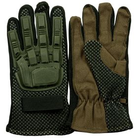 HALF FINGER TACTICAL ENGAGEMENT GLOVE (Option: Olive Drab L)