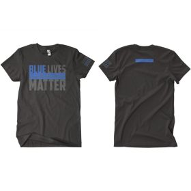 BLUE LIVES MATTER MEN'S T-SHIRT 2-SIDED (Option: L)