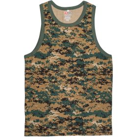 MENS TANK TOP DIGITAL WOODLAND (Option: XXXL)