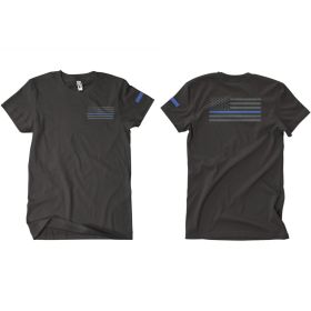 USA FLAG/THIN BLUE LINE T-SHIRT 2-SIDED (Option: XXXL)